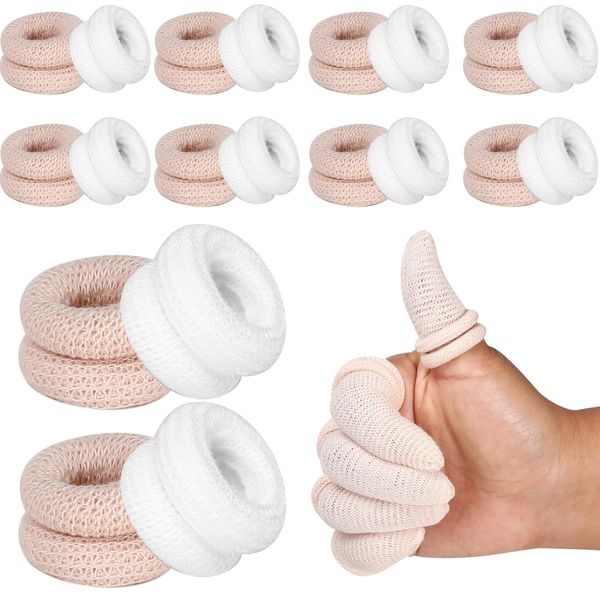 Finger Bandage 20PCS Tubular Finger Cots Finger Bandages Protector Elastic Finger Cover Breathable Thumb Bandages Finger Stall Thumbs for Work Kitchen Finger Protection