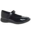 Clarks Etch Gem K Mädchen Schulschuhe, schwarzer lack, 1 UK Child