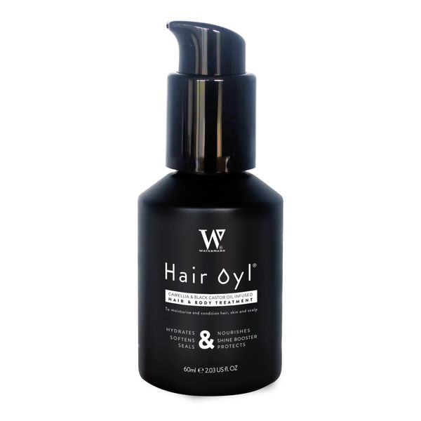 Watermans Hair Oil, Camellia & black castor infused hair, scalp & body oil. Natural Hair Oil for dry damaged hair.