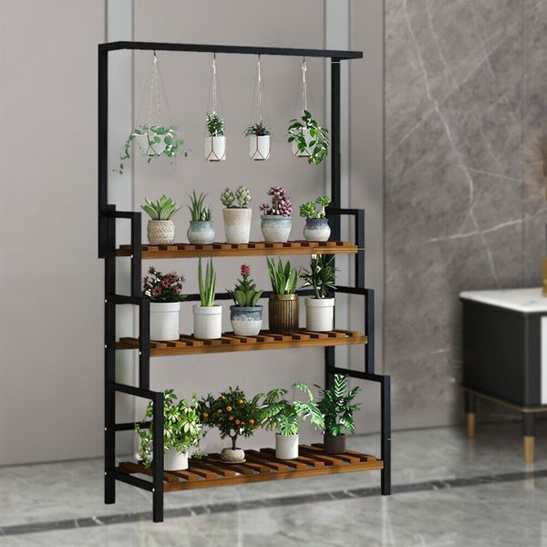 3Tier Hanging Plant Stand Rack Flower Pot Display Garden Home Decor Shelf 110Lbs