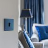 BG Electrical Single Intermediate Wall Light Switch, Screwless Front Plate, Round Edges, Evolve, Matt Blue, 20A, 16AX, PCDDB13B