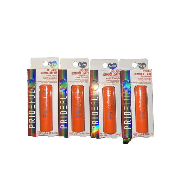 4 Pack- New Prideful Orange Mango Lip Exfoliant Scrub Chapped Cracked Lips