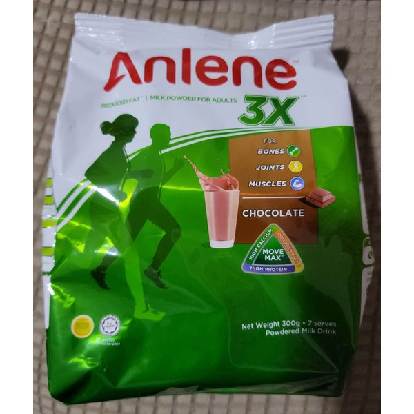 Anlene Chocolate Flavor with Collagen, High Vitamin B6 & B12, C, D, E, High Protein, Magnesium, Zinc Reduced Fat Powdered Milk Drink 300g