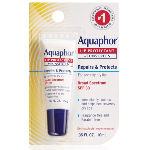 Aquaphor -"Aquaphore Dudak Onarımı + Dudak Balsamı Güneş Koruyucu UVA/UVB SPF30 (Güneş Koruma ile Dudak Bakımı) ABD"