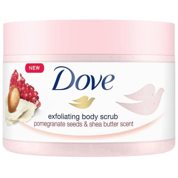 Dove Exfoliating Body Scrub Pomegranate Seeds and Shea Butter Scent 225ml (Pack of 2)