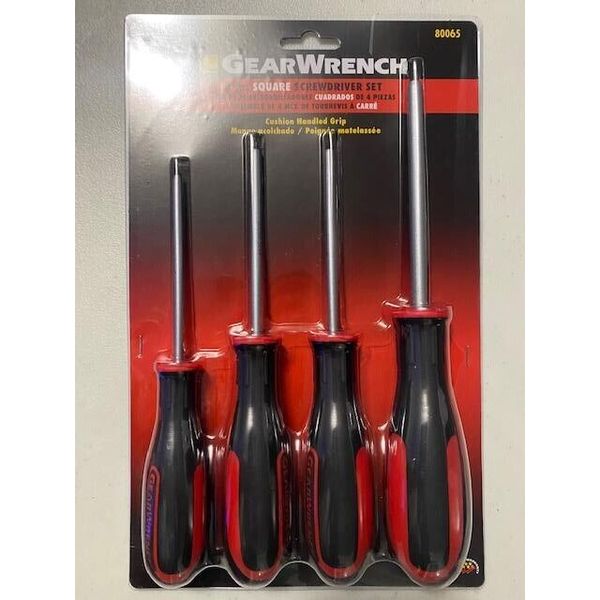 GEARWRENCH 80065 4 Pc. Square Dual Material Screwdriver Set