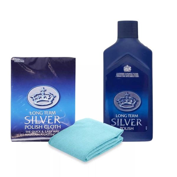 Silver Polish Cloth and Long Term Silver Polish Cleaner 125ml kit For Tarnish Remover, Protector, High Shine Sold by Zopper