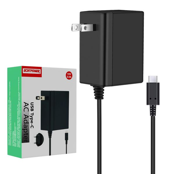Switch AC Adapter, Charger, PD Standard, Fast Charging, TV Mode Compatible, USB Type-C PSE Certified, Compatible with Switch & Switch Lite & Switch OLED Models