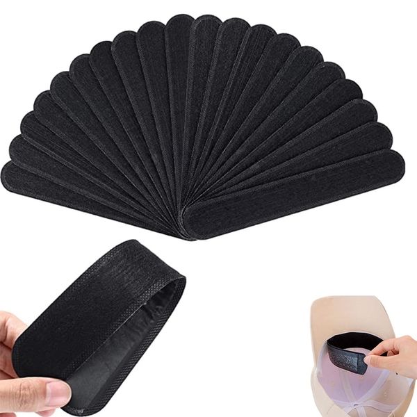 Renjzle Sweat Absorbing Pads, Hat Sweat Absorbent Pads, Hat Fading Sheets, 30 Pieces, Disposable, Anti-stains, Odor Resistant Sheets, Unscented, Sweat Absorbing Tape, Sunshade Hat, Collar, Dirt Guard Tape, Stain Prevention, Anti-heat (Black)