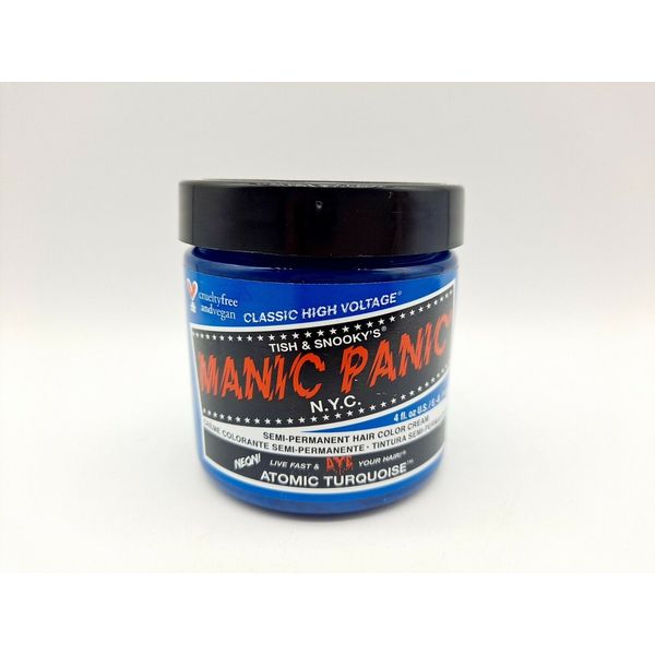 Manic Panic Hair Dye Semi-Permanent Hair Color 4oz, Atomic Turquoise