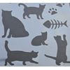 HONGBE Cat Wall Stencil Pattern Reusable Plastic Template Kitten Paws