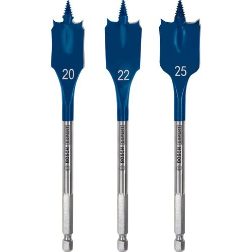 Bosch 3x EXPERT Self Cut Speed Spade Drill Bit Set (for Softwood, Particleboard, Ø 20-25 mm, Professional Accessory Rotary Drill/Drivers)