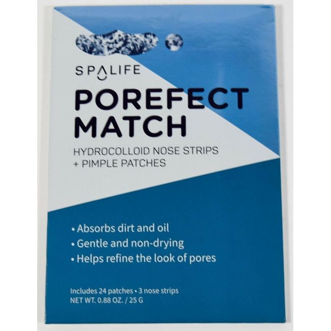 SpaLife Porefect Match - 3 Hydrocolloid Nose Strips + 24 Pimple Patches Blue