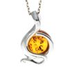 Genuine Cognac Baltic Amber & Sterling Silver Pendant without Chain - 615