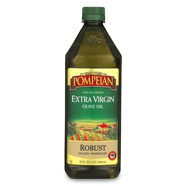 Pompeian Robust Extra Virgin Olive Oil, First Cold Pressed, Full-Bodied Flavor, Perfect for Salad Dressings & Marinades, 32 FL. OZ.