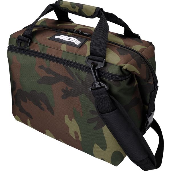 AO Coolers 12 Pack Canvas Soft Coolers, Woodland Camo, 3.3 gal (11 L), Lightweight, Cold Insulation, Cooler Box, Cooler Bag, Cold Retention Bag, Outdoor Activities, Camping, Picnics