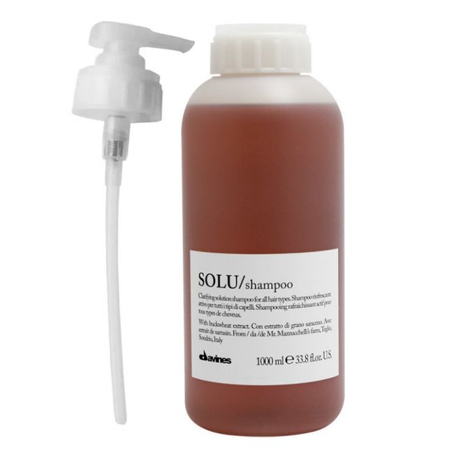 With Pump Davines Solu Clarifying Shampoo 1L / 33.8 oz