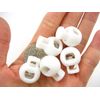 VOMONO 10pcs White Modern Casual Metal, Plastic Toggle Cord Locks