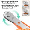 Ratcheting Right Angle Screwdriver Hex Drive 90 Degree Offset + 10pc Bits Set BC