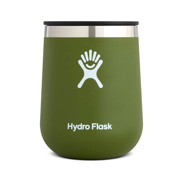 Hydro Flask 10 oz Wine Tumbler - Stainless Steel & Vacuum Insulated - Press-In Lid - Olive