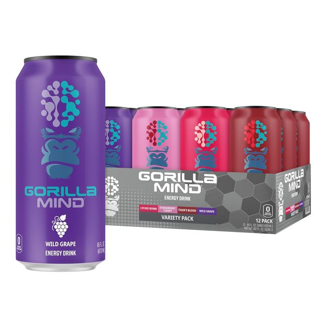 Gorilla Mind Energy Drink - Unmatched Energy · Amplified Focus - N-Acetyl-L-Tyro