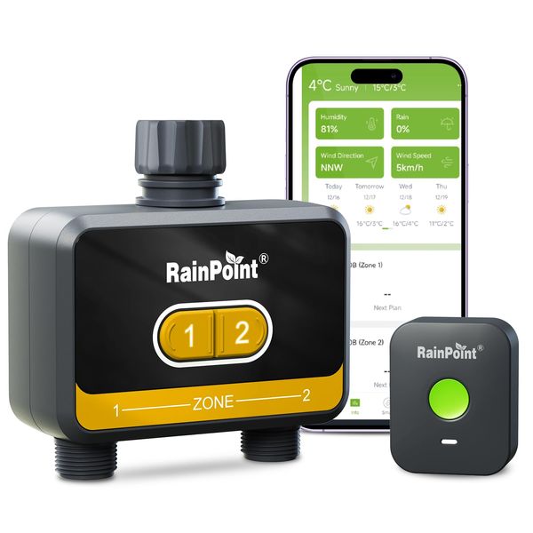 RainPoint WiFi Water Timer for Garden Hose,Yellow