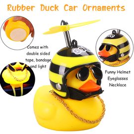 wonuu Car Rubber Duck Car Duck Decoration Dashboard Car Ornament for Car  Dashboard Decoration Accessories with Mini Bachelor Cap Necklace and