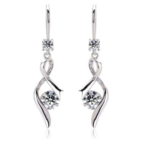 aliba 925 Women's Earrings, Popular, Hypoallergenic Metal, Accessories, Birthday Gift, Anniversary, Cubic Zirconia Metal, Cubic Zirconia