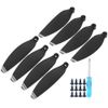 RC Drone Blade Propellers Helicopter Wing Accessory Fit for Mavic Mini Accessory (Black with Silver Edge)