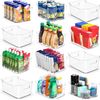 12 PACK Multi-Use Clear Plastic Storage Bins for Organizing W/ Labels - Home,...