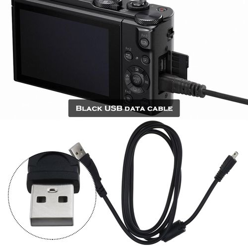 Create idea USB Camera Transfer Data Sync Charger Charging Cable Cord 1 Meter Compatible with Panasonic Lumix DMC-TZ60 and TZ61 Black