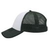 OTTO 6 Panel Low Profile Contrast Vertical Mesh Back Cap - Dk.Grn/Wht/Dk.Grn