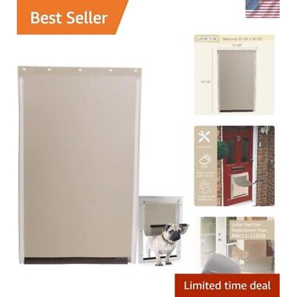 Durable TPU Pet Door Flap for Large Pets – Easy Installation 10 1/8" x 16 7/8"