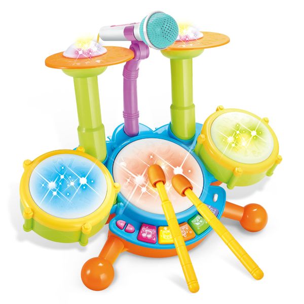 Drum Set for Toddlers 1-3, Baby Drum Set with Microphone, Kids Drum Sets for 2-5, Toddler Drum Set Toys for 1 2 3 Year Old Boy Birthday for Babies Boy Girl 6 12 18 Month