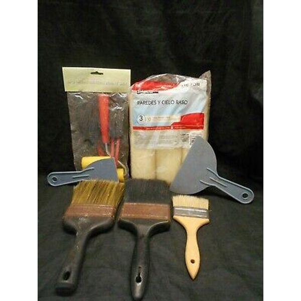 13 Pc Painting Set 3 Edgers 3 Brushes 5 Sponge Brushes & 3 Soft Rollers Decor