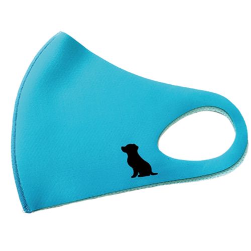 Rusu KO-17 Fashion Kids Mask for Dogs, One Point Dachshund Silhouette, Antibacterial, Easy to Breathe, Stylish, Cute, Washable, Made in Japan, NeonBlue