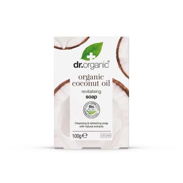 Dr Organic Virgin Coconut Oil Soap Bar, Natural, Vegetarian, Cruelty Free, Paraben & SLS Free, Recyclable Packaging, 100g