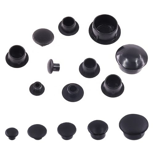 Keadic 300 Pcs Plastic Black Plugs Hole Button Top Flush Type Panel Plugs Fastener Drilling Covers Caps for Chair Bookshelf Cabinet Cupboard Shelves (14mm)