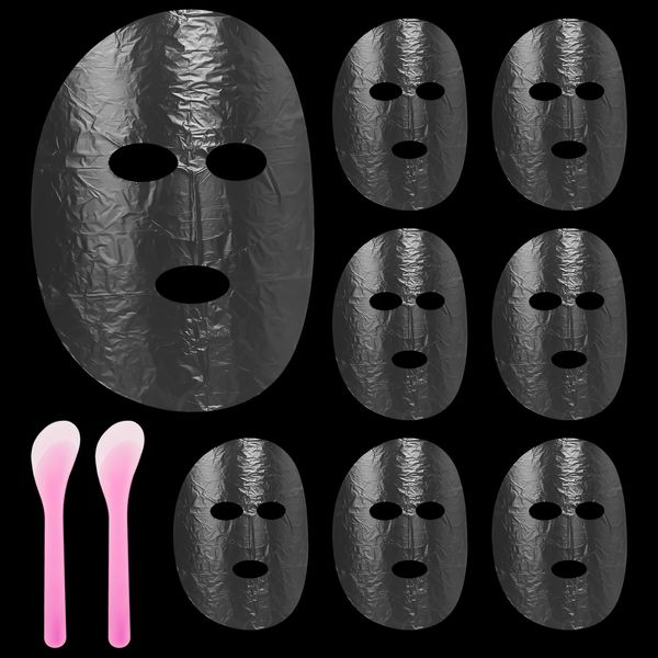 Disposable Plastic Face Sheet Mask 200 Sheets Face Mask Facial Mask Set Spatula Transparent Moisturizing Face Mask Disposable Face Thin Facial Plastic Wrap Retention for Skin Care & DIY Spa Mask