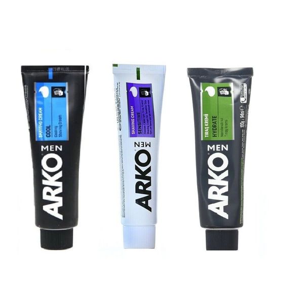 Arko Face Shaving Cream soap Tube Assorted 3Pack 100g 3.5oz