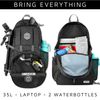 Traveling Backpack- Foldable collapsible lightweight backpack for travel (Black) 35 liters