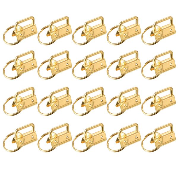 40pcs 26mm Key Fob Hardware with Keychain Ring for Webbing Dark Golden