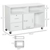 Printer Stand Home Office Mobile Cabinet Organizer Desktop Storage, White