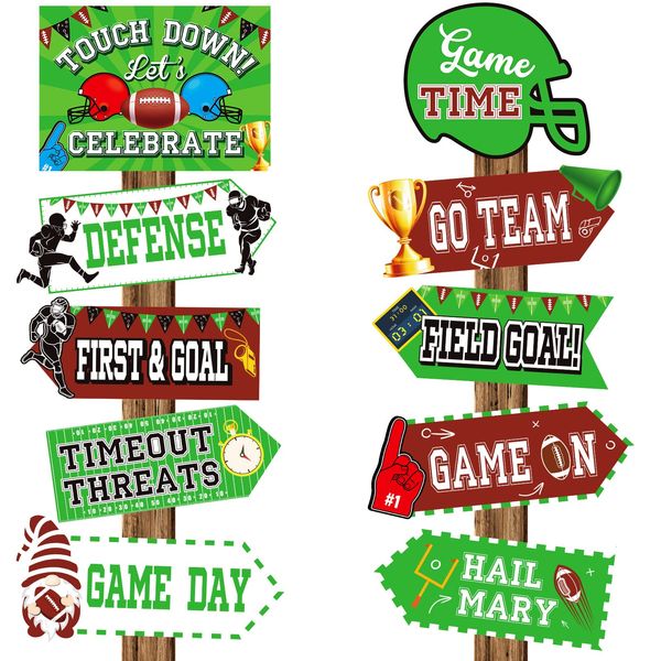 20 Pieces Football Party Sign Football Tailgate Party Supplies Concession Stand Decoration Football Team Party Decor Favors for Game Bar Decoration Kit