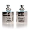 Silverplated Blue First Tooth and First Curl Gift Set with Teddies