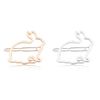 Rabbit Silhouette Barrettes - Gold and Silver (Silver)