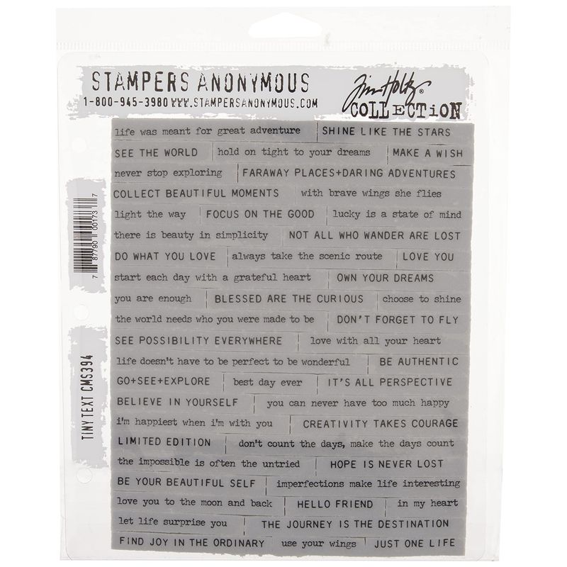 Stampers Anonymous Tim Holtz – Set Francobolli In Gomma Con Testo Piccolo (17.8 X 21.6 Cm) Per Scrapbooking E Mixed Media - 2