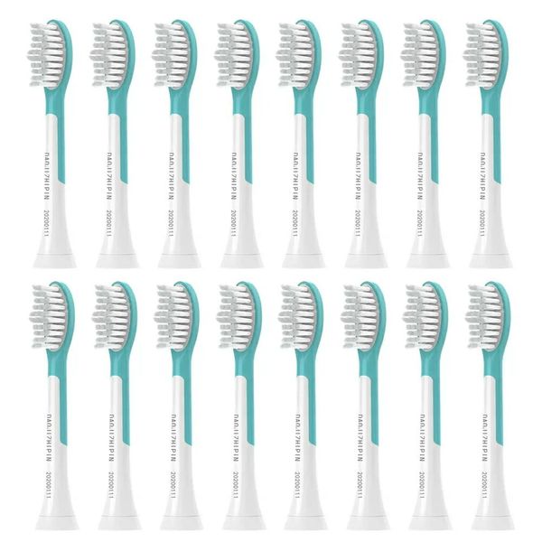 SGcreation 16 Piece Set (Phillips Sonica Kids Diamond Clean, Diamond Mini Compatible, Electric Toothbrush Replacement Brush, Kids, Compact) B / M Size