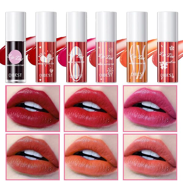 Pakivs Lip Tint Flecken-Set,6 Farben flüssiger Lippenstift Lippenstift lang anhaltender Lipgloss,feuchtigkeitsspendende Augen Wangen Lippenfleck Lippentönungsset für Frauen