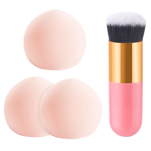 3 PCS Makeup Sponge Blender, Marshmallow Beauty Blenders Concealer Blender Sponge Makeup Sponge And Brush Foundation Blending Sponge With Foundation Brushes For Foundation Liquid Cream And Powder